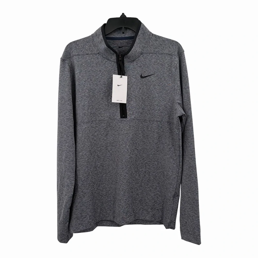 Nike Men's Size S Dri-FIT Victory Mock Neck Half-Zip Golf Top Pullover Gray